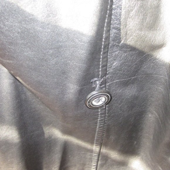 Men's black Leather Coat Sz L - Picture 12 of 15